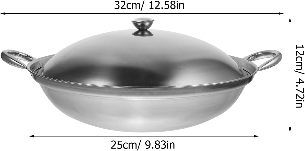 Stainless Steel Seafood Pot with Handle, Cooking Pot, Steel Frying Pan for Noodle and Ramen
