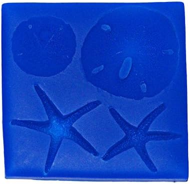 Sand Dollar & Starfish Set Silicone Mold SC146 by First Impressions Molds for Baking