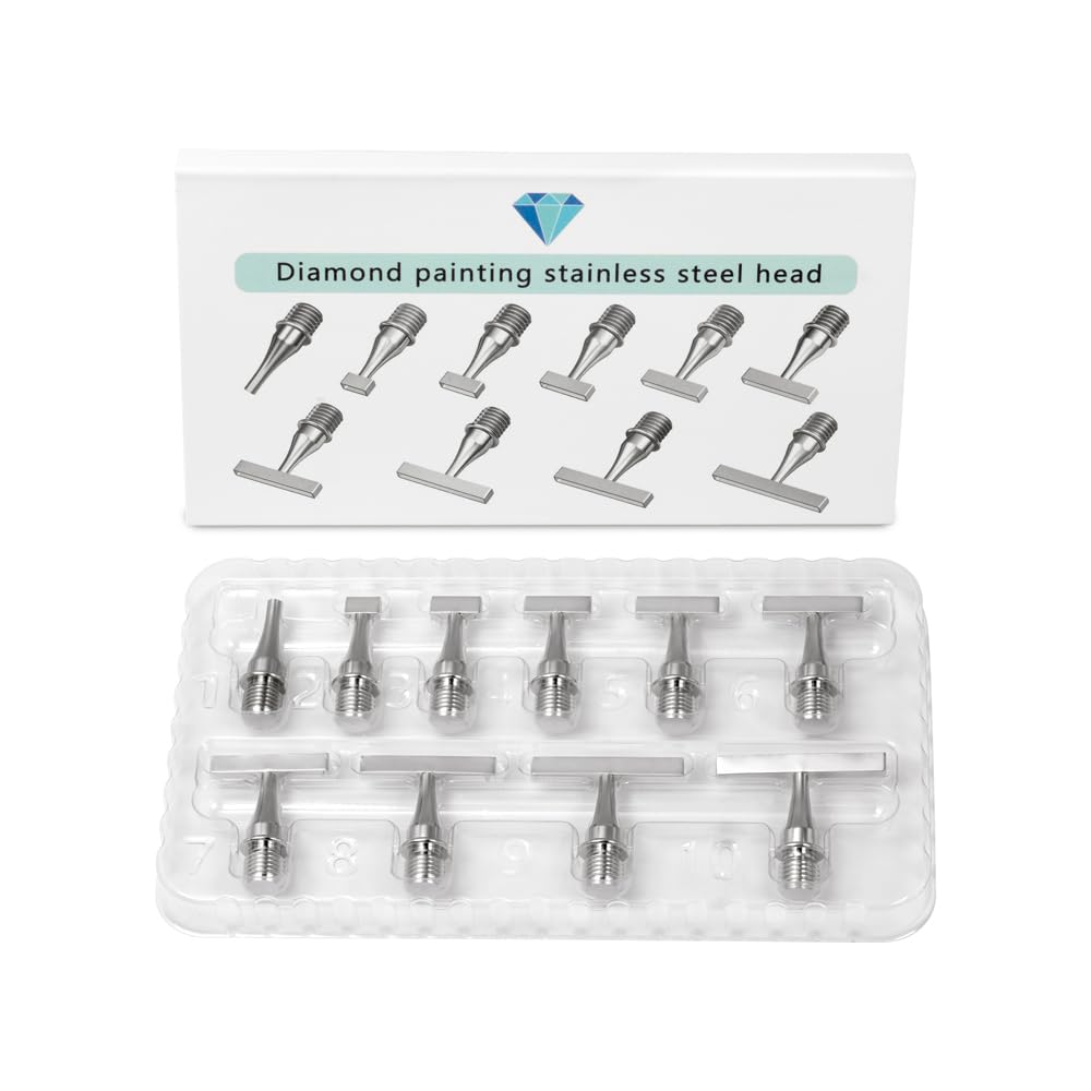 Praise V Do Thin Version Stainless Steel Diamond Painting Art Drilling Tips Nibs Placers Tool Accessories All 10 Beads