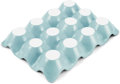 12 Dozen Countertop Flexzion Ceramic Cups Egg Tray - Whole Porcelain Egg Holder Container Keeper Storage Organiser