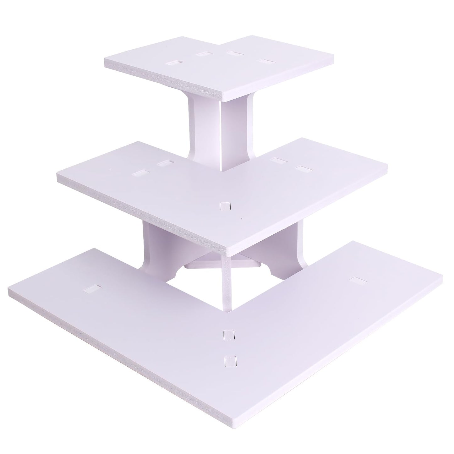 HAOWUJIN 3 Tier Corner Retail Display Stand Portable Product Shelves, White Store Retail Display Stand, Cupcake Stand, Candle Tumbler Display Rack for Craft Shows, Trade Shows, Farmers Market