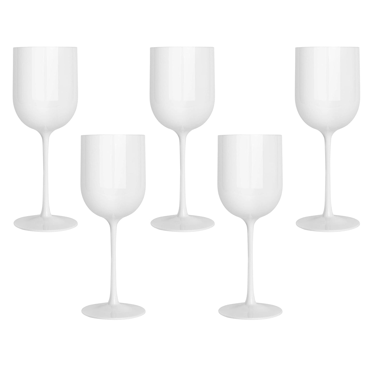 White Plastic Wine Glasses Set of 25 Elegant Wine Goblets Hard Plastic Wine Cups on Stem 12 Ounce