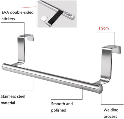 Stainless Steel Towel Rack, Bathroom Towel Holder Stand, Wall Mounted Organizer Shelf for Kitchen Towels (1 pcs)