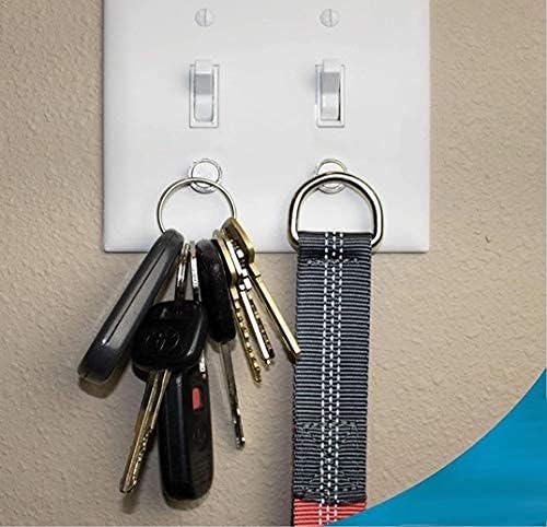 Magnetic Key Rack Key Holder for Light Switch | Smart Modern Design for Keychain Rings, Car Keys, Key FOBs | Easy Installation (4 Pack)