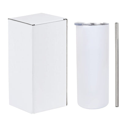 MAIKESUB Sublimation Tumbler 20oz Skinny Straight, 4 Pack White Triple-Wall Vacuum Insulated Tumblers for Heat Press Printing