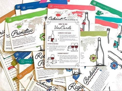 VINO CARDS SMELL DARK FRUIT TASTE BLACKPEPPER PAIRS WITH LAMB GOUDA BEEF Vino Cards: Wine Tasting Game - Complete