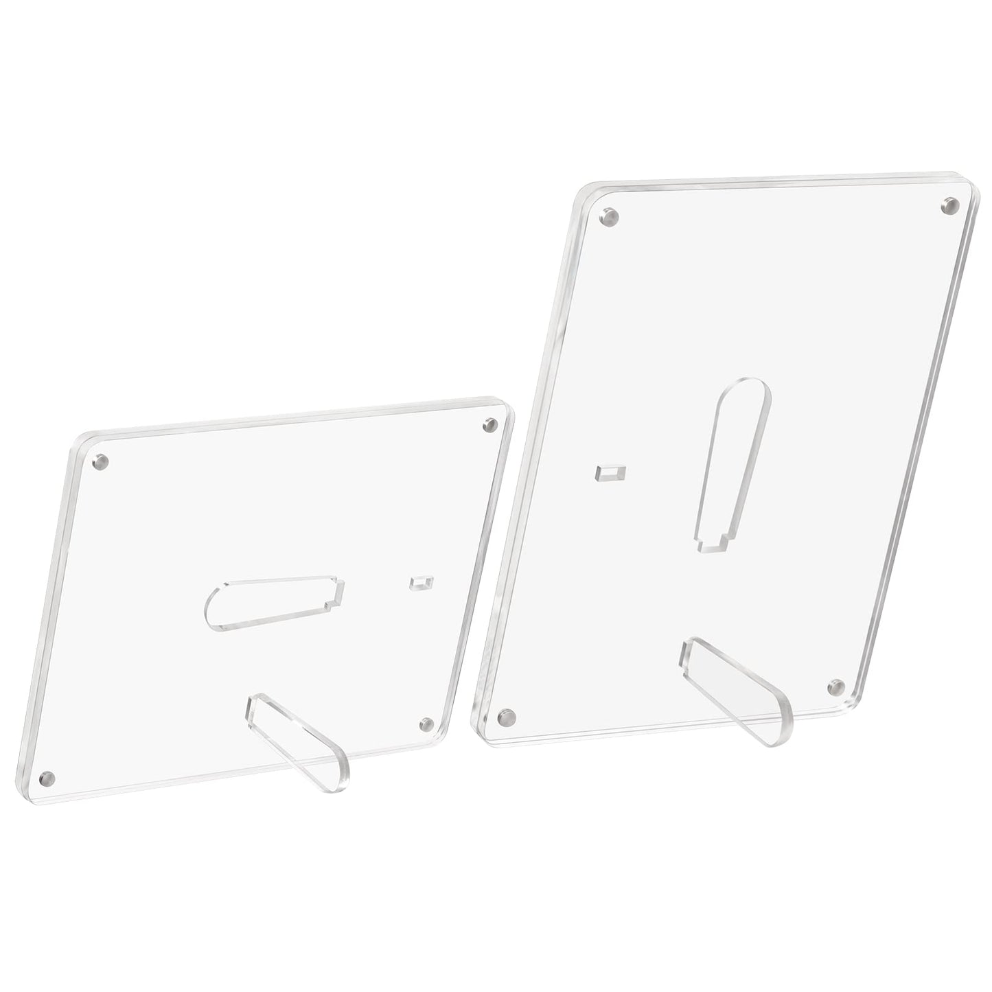 Boxalls 6x8 Inches Acrylic Picture Frame with Stand, Clear Photo Frame with Magnets for Tabletop Display Horizontally or Vertically
