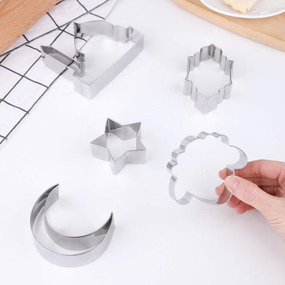 Aprildecember Ramadan and Eid Cookie Cutter Set of 7 - Includes Mosque, Lantern, Moon, Star, Kaba, Sheep Head, Camel