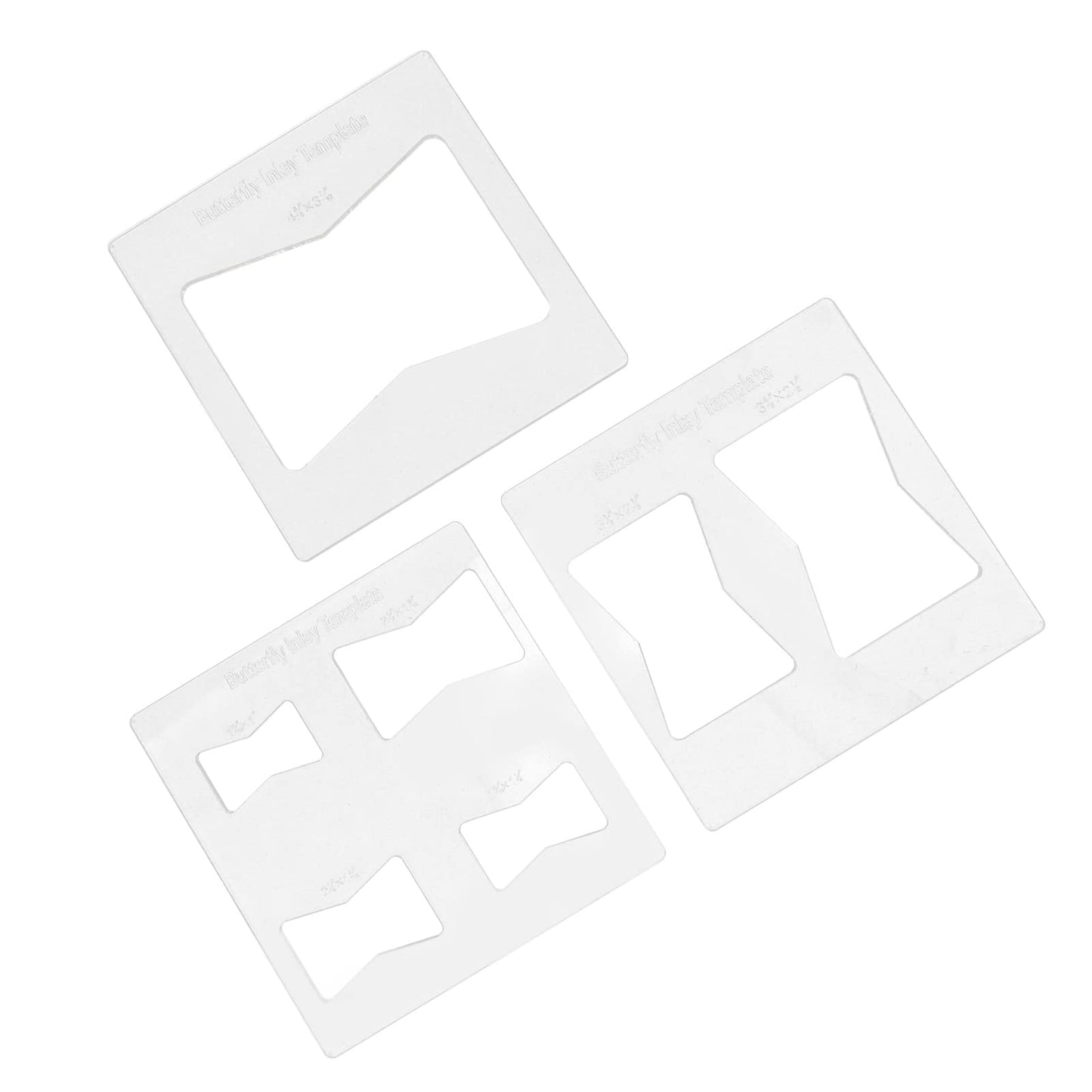 Oumefar 3Pcs Butterfly Inlay Templates Kit, 6x6 Inches Butterfly Templates for Woodworking, Router and Decorative Templates for Woodworking, Bowtie Router Template Jig Kit