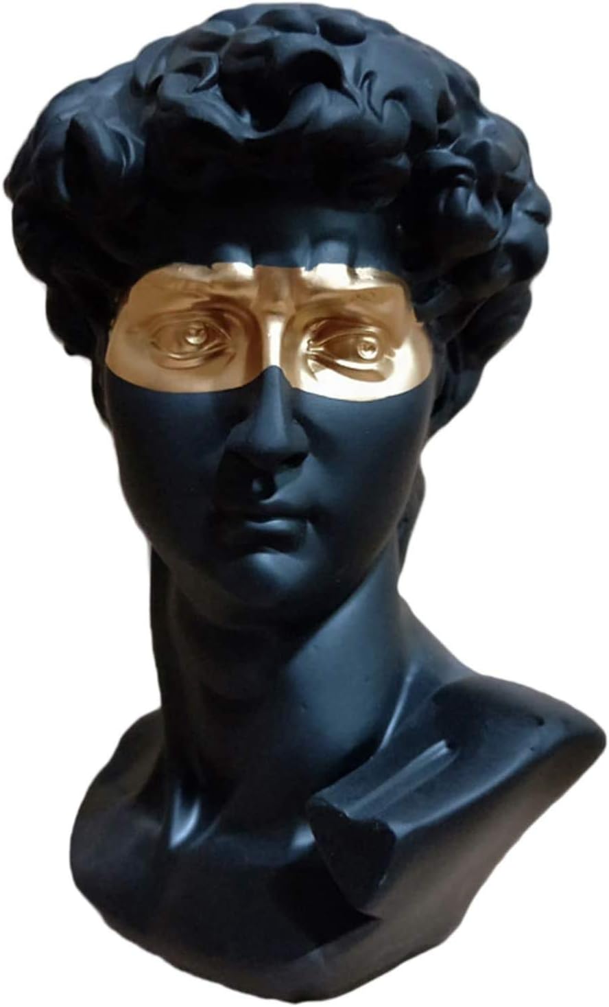 Taotenish Greek David Head Statue, Classic Black Resin, 6" H x 6" W x 6" D, Home & Office Decor