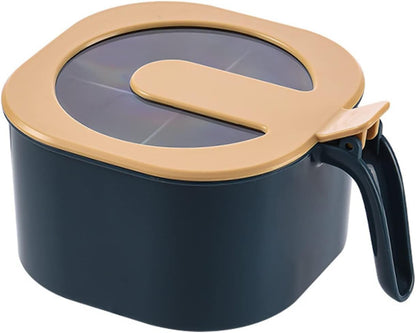 Seasoning Box with Lid, 4 Compartments Spice Rack with Handle and Spoons for Home Kitchen