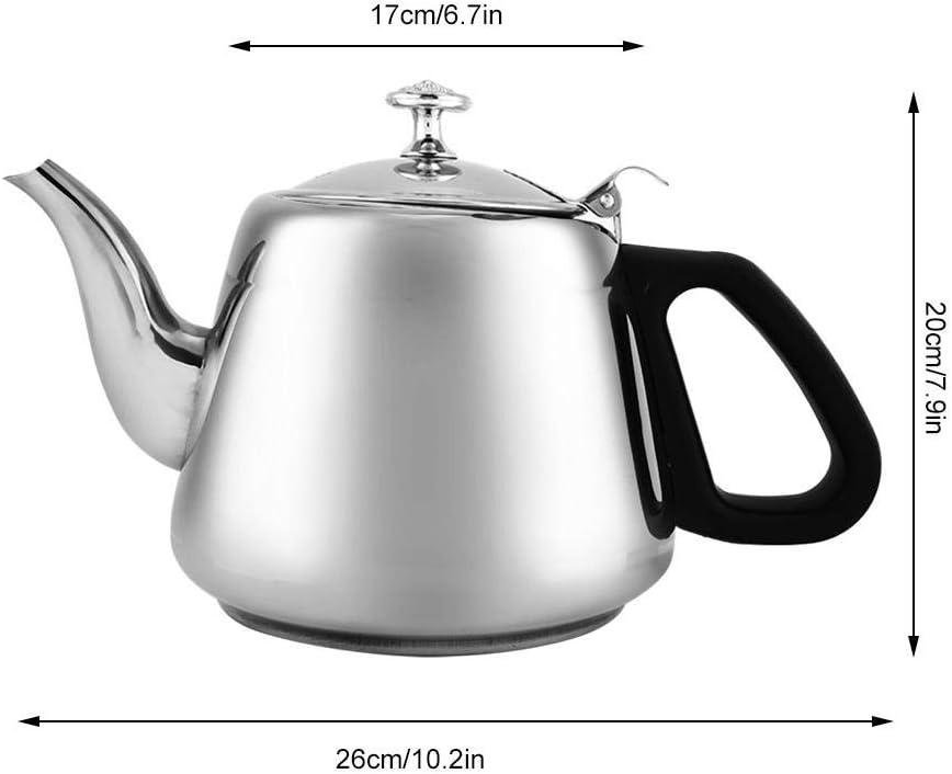 Teapot, 1.5L/2L Stainless Steel Stove-top Coffee Pot with Filter (2L)