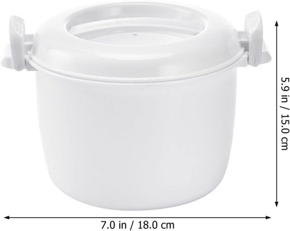 Microwave Rice Cooker Rice Steamer: 2pcs Round Microwave Food Container for Cooking Rice, Chicken, and Pasta