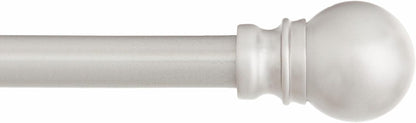 Kenney KN55971 Davenport Ball End Petite Café Curtain Rod, 48-86" Adjustable, Brushed Nickel Finish