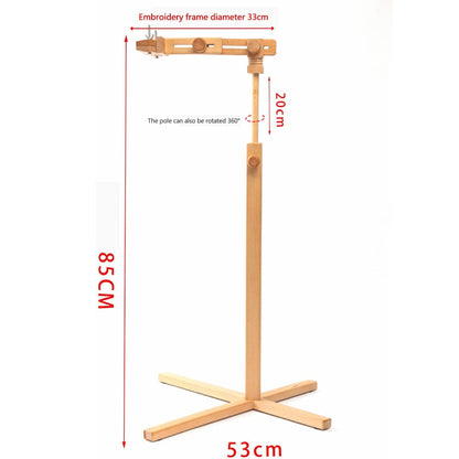 Wooden Embroidery Stand, Needlework Floor Frame, Standing Embroidery Lap Table, Size Adjustable Cross Stitch Floor Stand for Embroidery and Cross Stitch Lovers