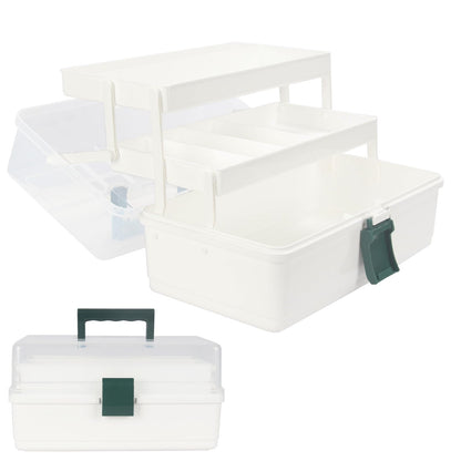 WEWLINE 13-Inch Art Box Organizer 3-Layer Craft Storage Organizer Sewing Kit Box with Handle Art Bin for Home,School,Office,Travel