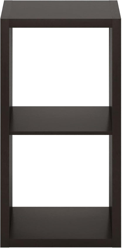 Furinno Cubicle Open Back Decorative Cube Storage Organizer - 2, Dark Oak