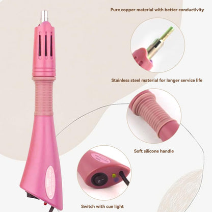 Hotfix Applicator 7-in-1 Rhinestone Setter Hot Fix Wand Bedazzler Kit Tool Set for Crafts Shoes Clothes Fabric Clothing(Pink)