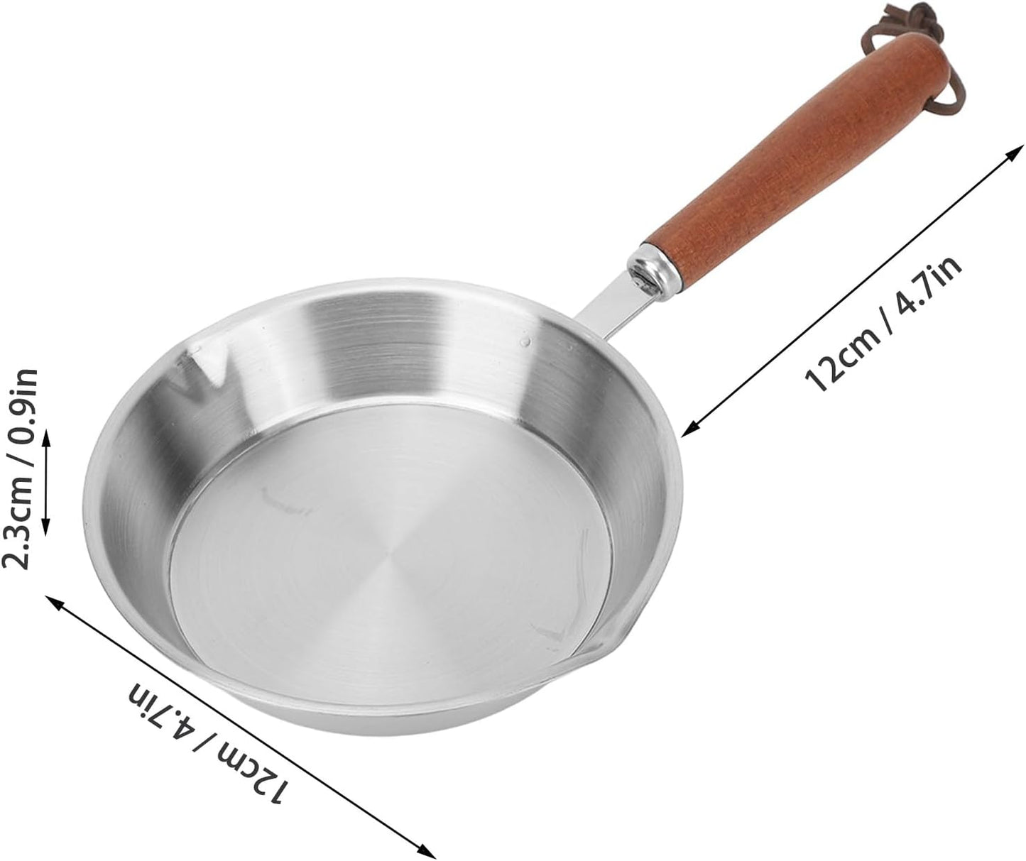Luqeeg Mini Stainless Steel Frying Pan, Non Stick Egg Pan, Compatible with Induction & Gas Stoves, Ergonomic Handle