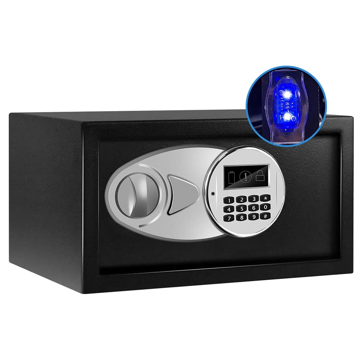 Sdstone Safe Box with Sensor Light,Hidden Safe Box with Key & Digital Lock for Home and Company. Electronic Security Safe Box Wall or Cabinet Fixed Design, 0.4 Cubic Feet