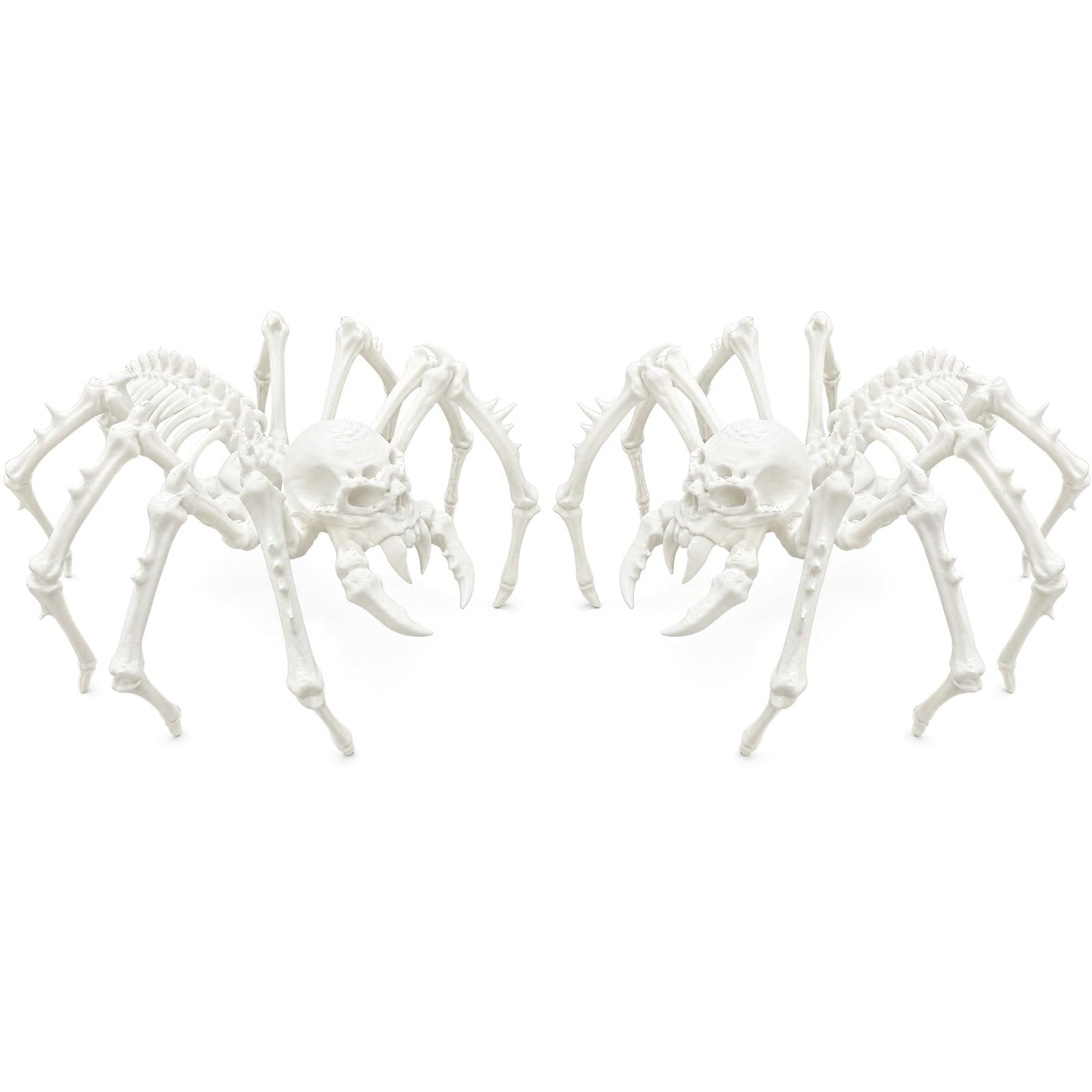 Kathfly 2 Pcs Spider Skeleton Decor, Animals Skeleton Ornaments Plastic Spider Skull Bones Figure Decor for Indoor and Outdoor Halloween Party Props Escape Rooms