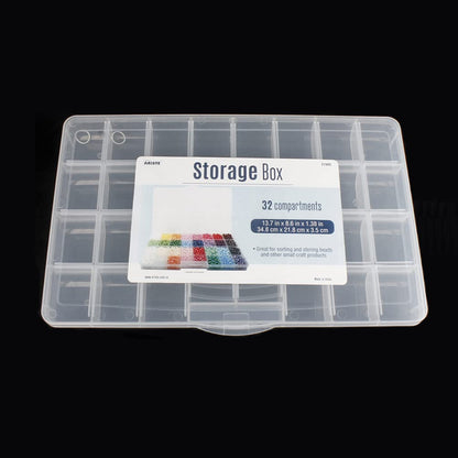 Chemlliy 32 Grids Clear Plastic Organizer Box, Craft Storage Container for Beads Organizer, Art DIY, Crafts Jewelry Storage, Fishing Tackles, Rock Collection, 1 Pack