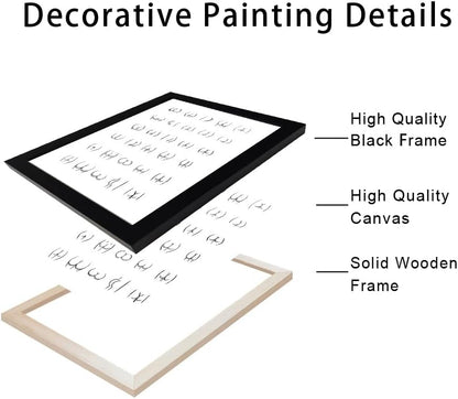 Regine Switzerland Black and White Bathroom Wall Art - Framed Funny Decor Canvas Print