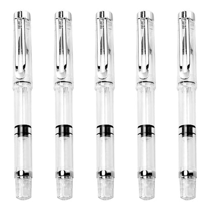 NUOBESTY 5Pcs Stationery fountain pen student Refillable Fountain Pen plastic wolf hair office Brush Pen water paint brush pens soft brush Paint Calligraphy Brush Pen refillable