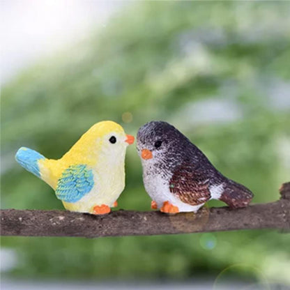 Wixine 16Pcs/Set Cute Little Bird Mini Animal Model, Miniature Landscape Ornament for Garden Bonsai