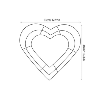 CONGARTENO 2PCS Heart Shaped Wire Wreath Frame Metal Heart Wreath Form for Valentine’S Day Wedding Floral Garland Making, Black Metal Wire DIY Craft Frame