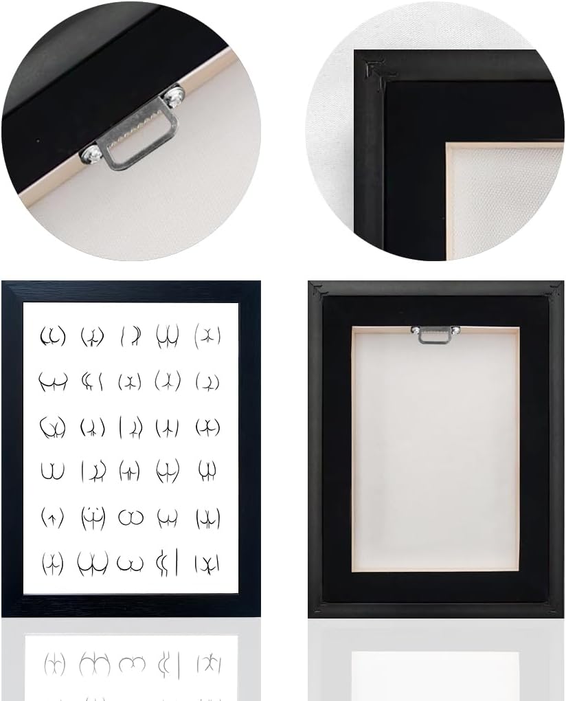Regine Switzerland Black and White Bathroom Wall Art - Framed Funny Decor Canvas Print