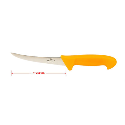 ULTRASOURCE Boning Knife, 6" Curved/Flexible Blade, Polypropylene Handle