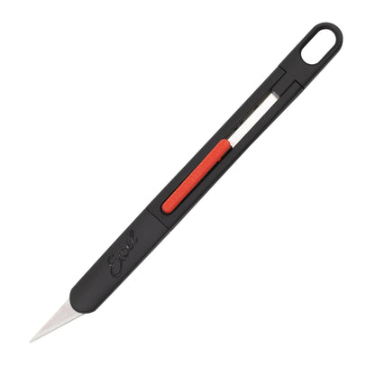 Excel Blades K80 Retractable Craft Knife, Precision Hobby Knife with #11 Blade, 5mm Slim Flat Pen Cutter with Anti-Roll Design, Safety Lock for Paper, Vinyl, Decals, Stencils & Models