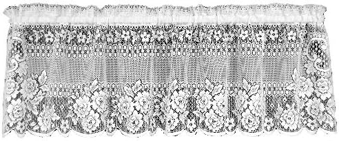 Heritage Lace Victorian Rose Valance, 60-Inch Wide by 16-Inch Drop, Ecru