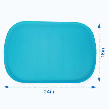 Silicone Art Mats for Kids 24” x 16”, Silicone Craft Mats with Raised Edges, Paint Mats for DIY, Paint, Crafts, Clay, Jewelry-Making (Green)