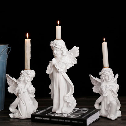 Candlestick Holders Retro Angel Candle Holder Romantic Candlelight Dinner Candle Holder Ornament Wedding Scene Arrangement Props Gift Decorations Candle Holders (Size : A)