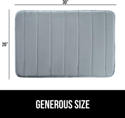 GORILLA GRIP Memory Foam Bath Mat, Soft Absorbent Bathroom Rug, Machine Washable Cushioned Floor Mats, 30x20 Graphite