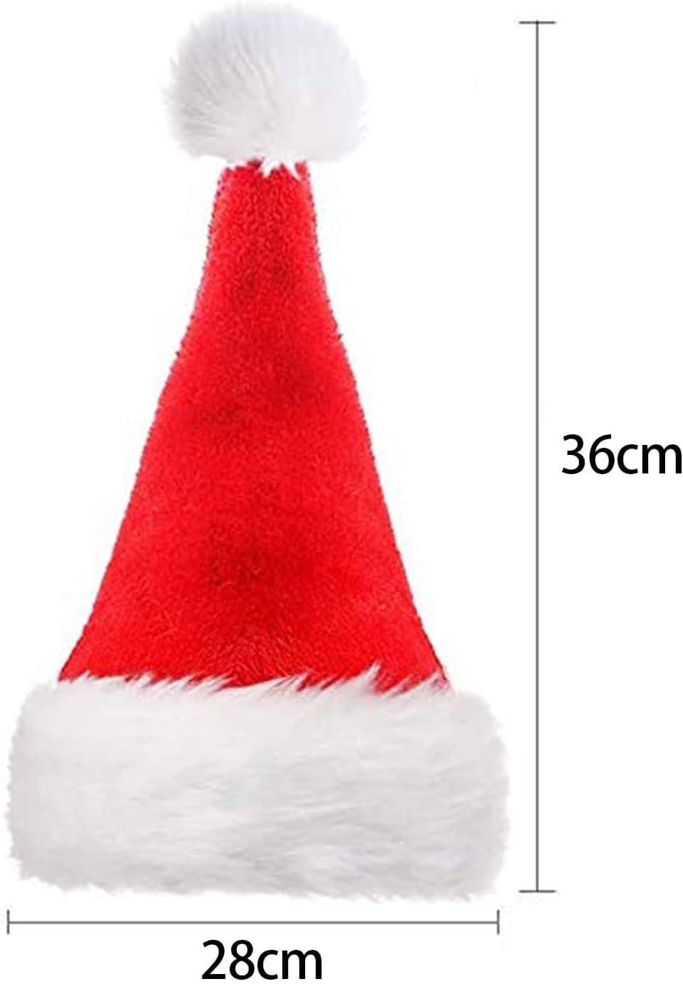 LOKIPA Christmas Santa Hat for Kids, Soft Plush Xmas Hat with Thicken Classic Fur (15X11 Inch for Age 3+ Child)