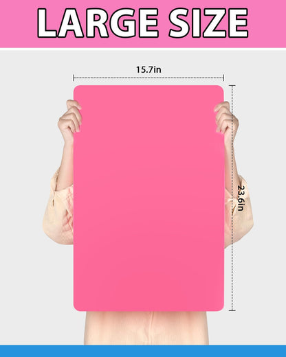 Silicone Mat Large, IKOCO 23.6"x15.7" Silicone Craft Mat for Playdough and Nonstick Resin Molds Sheets for Crafts, Paint, Clay, Blue and Rose Red