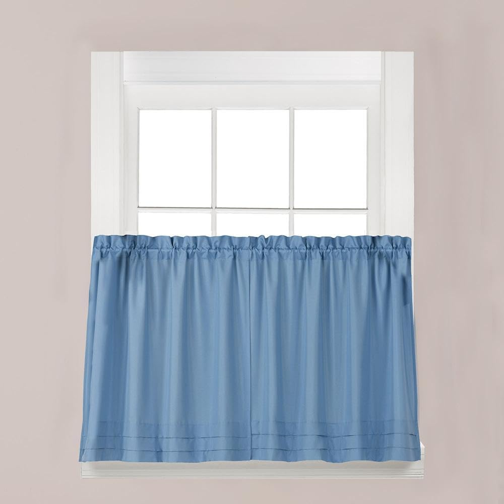 SKL Home Holden Curtain Tier Pair, Smoke, 57" x 30", 2 Count