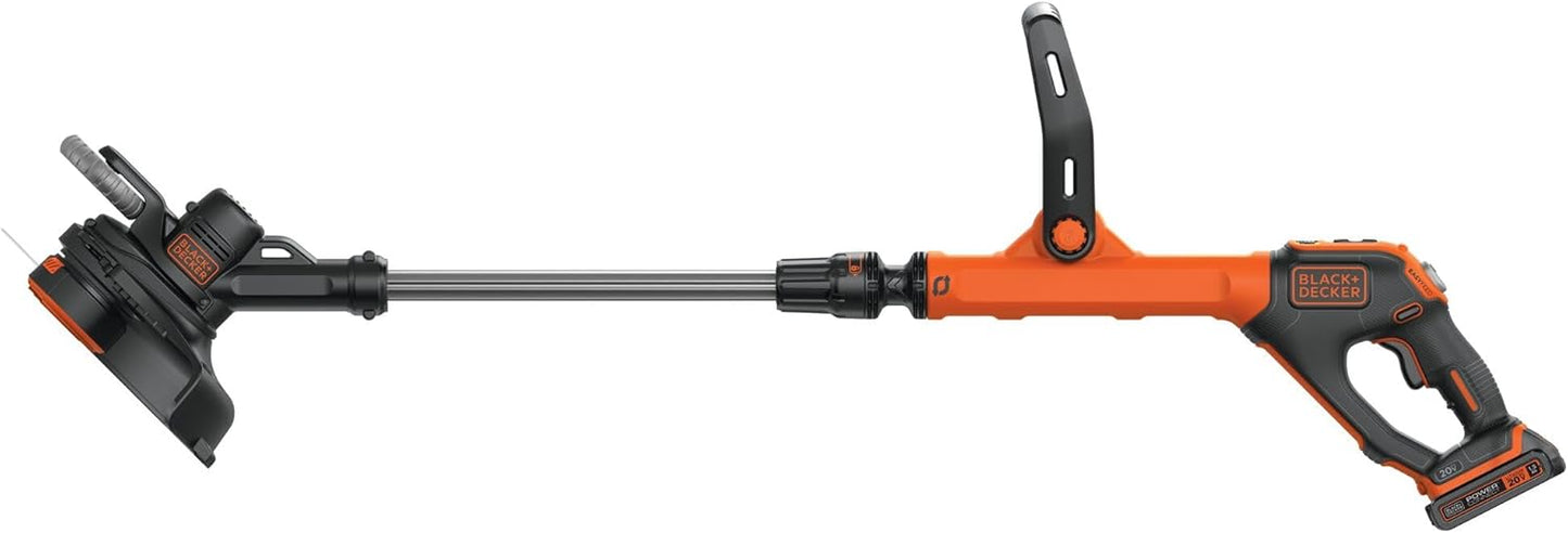 BLACK+DECKER 20V MAX Cordless String Trimmer & Edger - 12 Inch, 2-Speed Control, 2 Batteries & Charger Included