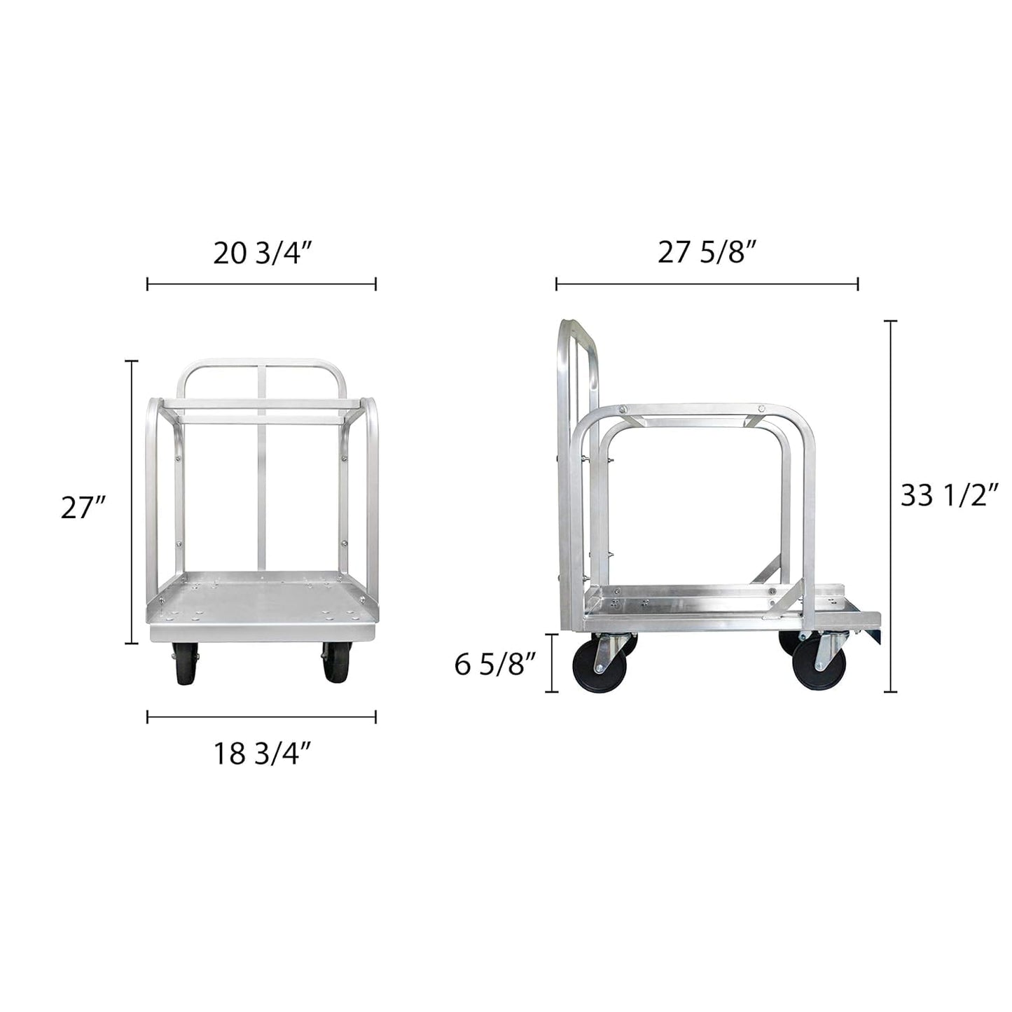 TrueCraftware- Heavy Duty Aluminum Full Size Sheet Pan Truck with 4 Each of 5" Swivel casters- Commercial Bakery Track for Full Size Sheet Kitchen Restaurant Cafeteria Pizzeria Hotel and Home