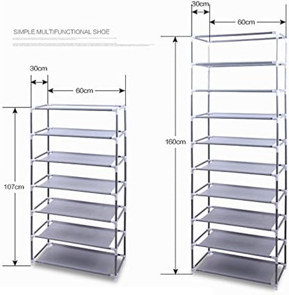 GREEF 10 30 Closet, Tier Pairs Shoe Rack with Dustproof Cover Large Shoe Storage Organizer Cabinet for Bedroom