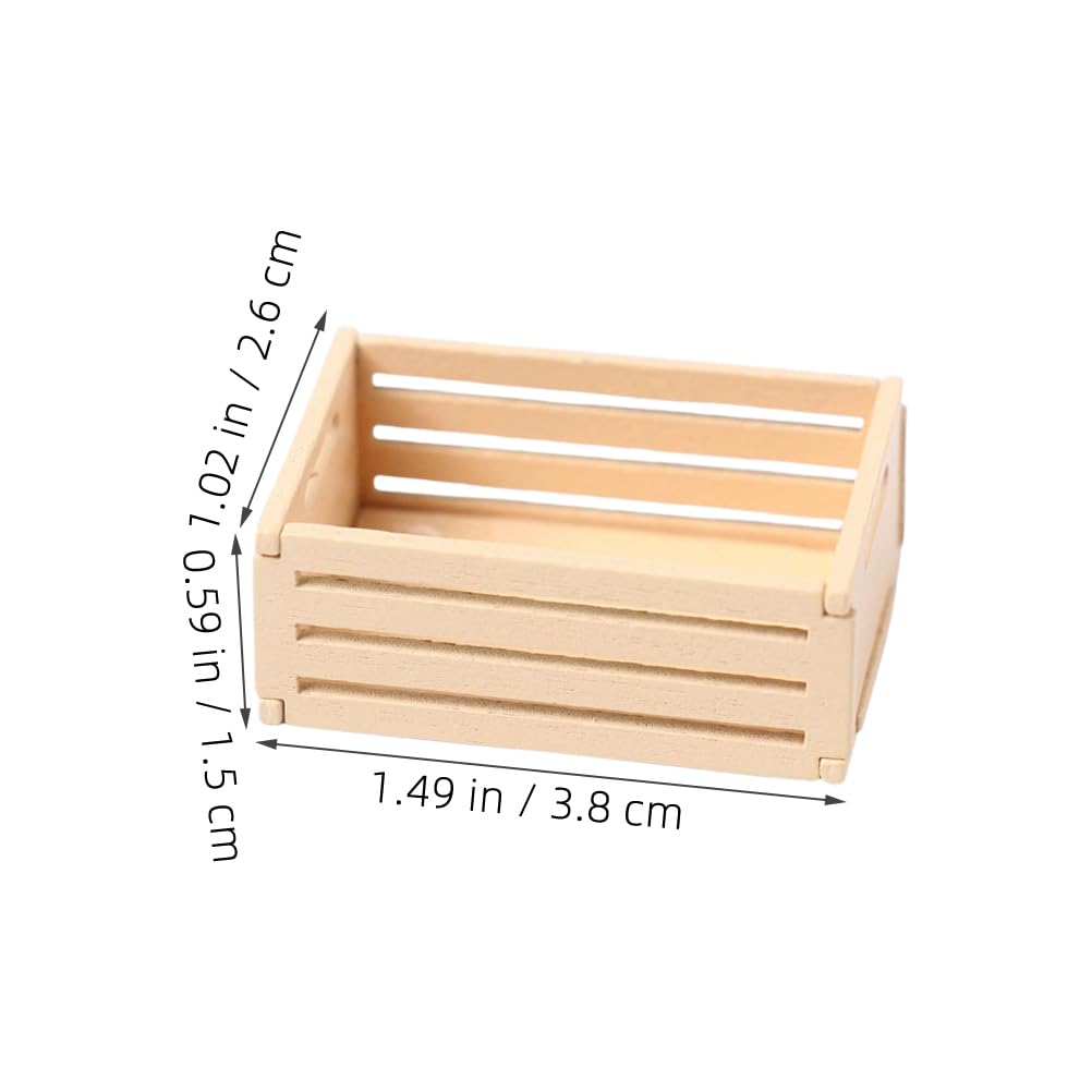 DOITOOL 10pcs Mini Wooden Crates Mini Rustic Wood Crates - Miniature Food and Drinks Storage Baskets Boxes - Micro Farmhouse Scene Decor for Dollhouse, Kitchen, Office (1.49x1.02x0. 59in)