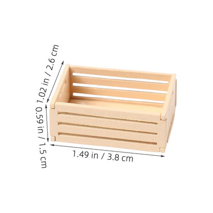 DOITOOL 10pcs Mini Wooden Crates Mini Rustic Wood Crates - Miniature Food and Drinks Storage Baskets Boxes - Micro Farmhouse Scene Decor for Dollhouse, Kitchen, Office (1.49x1.02x0. 59in)