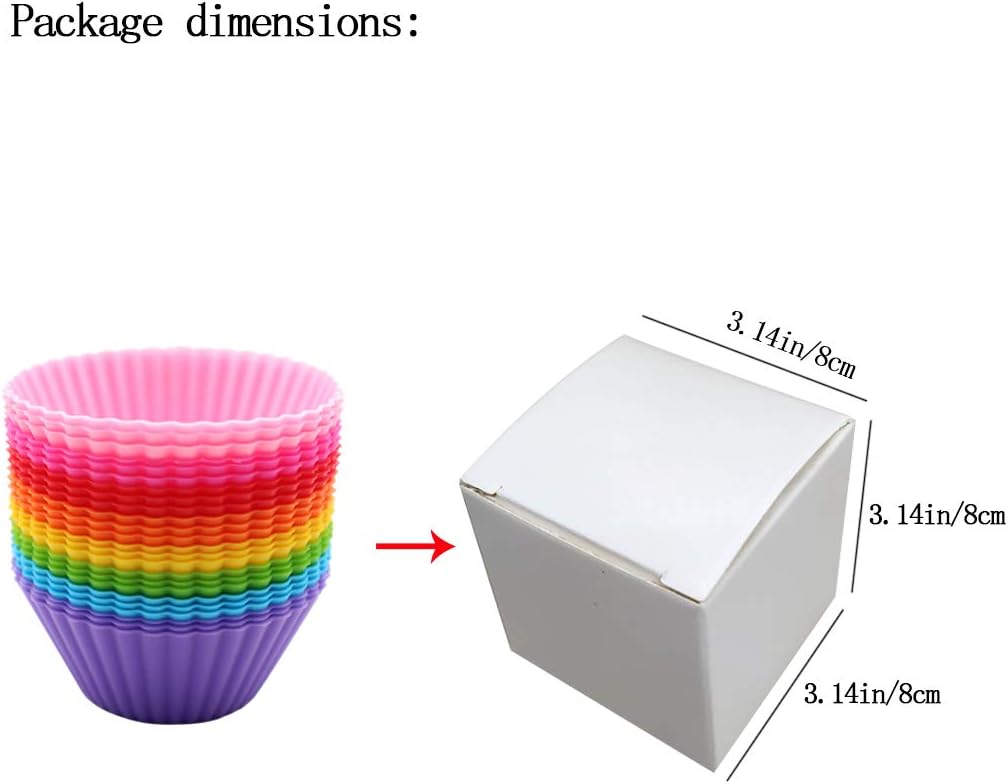 Reusable Silicone Cake Mold 24PCS, Small Baking Cup Truffle Cake Pan Set, 8 Colors Non-Stick