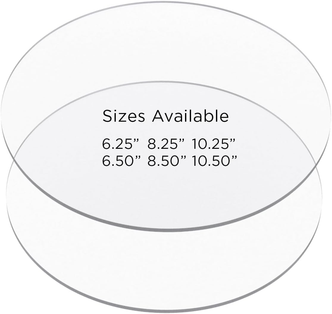 Cake Decorating Acrylic Disk for Buttercream Icing, Set of 2-3/16" Thickness (8.25" Set of 2)