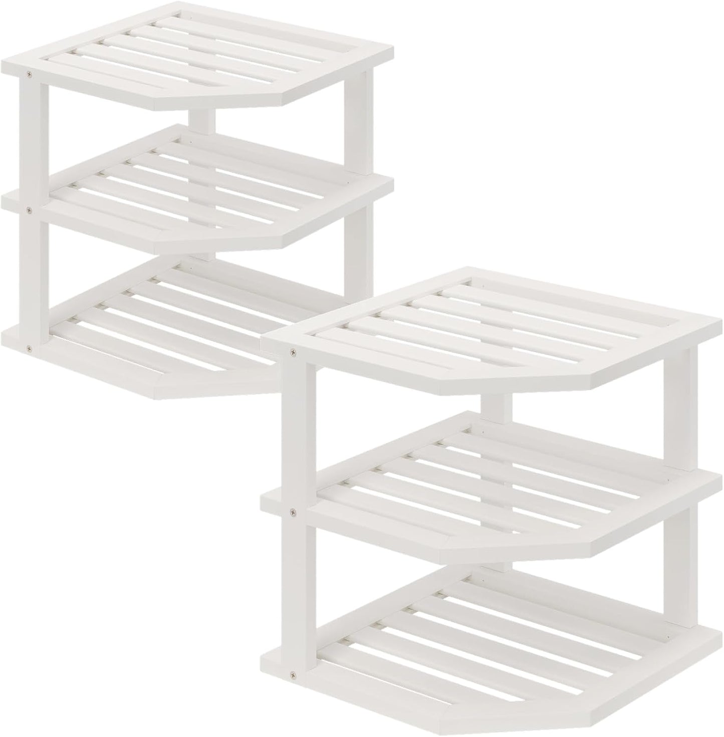 3 Shelf(2 Pack),Dish Countertop VERTORGAN Tier Bamboo Corner Drying Rack,Plate Organizer,Kitchen Spice Rack