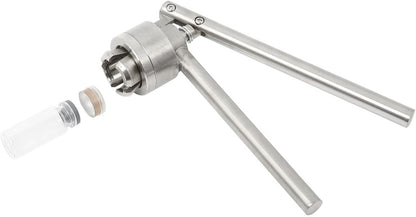 HighFree 20 mm Vial Crimper Manual Sealer, Hand Sealing Machine with 10 Set of 10ml Vials + Stopper + Caps