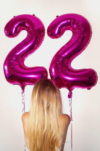 **Skiennix 40-Inch Hot Pink Number Balloons - Perfect for 2nd, 12th, 21st Birthday Celebrations & Events**